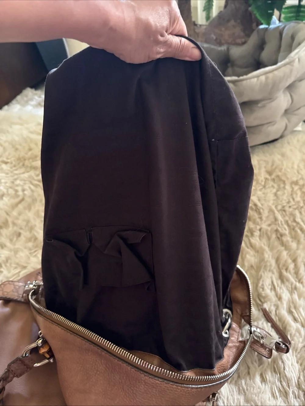 Gucci Cognac Brown Leather Shoulder Bag with Braided Strap - Picture 15 of 16